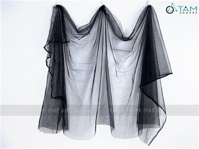 Vải mùng đen trơn khổ 2m (bán theo 1 mét tới) PK-VAI-06