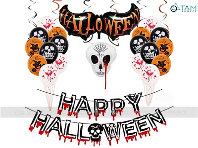 Set bóng trang trí Halloween đầu lâu khóc máu 2774 - 2775 SETBONG-HLW-01