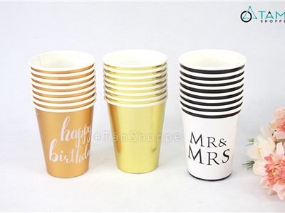 Ly giấy trang trí tiệc cưới và sinh nhật (Set 8 cái) LGIAY-04