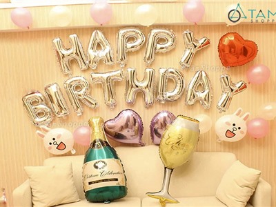 Bộ trang trí sinh nhật Rượu vang Thỏ KG-6607
