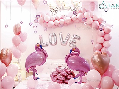 Bộ trang trí tỏ tình cầu hôn chữ LOVE 2 chim hồng hạc NO.6700