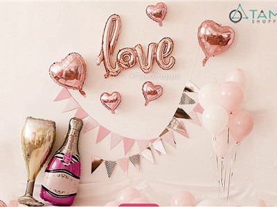 Bộ trang trí tỏ tình cầu hôn chữ Love liền rượu vang NO.6710