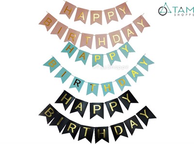 Dây chữ Happy birthday bằng giấy ép kim vàng PA-DCHPBD-01