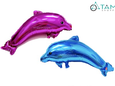 Bong bóng kiếng cá heo xanh hồng 70cm BBK-CH-01