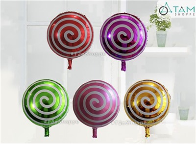 Bong bóng kiếng hình kẹo mút xoáy vòng tròn ĐK40cm BBK-KEO-02