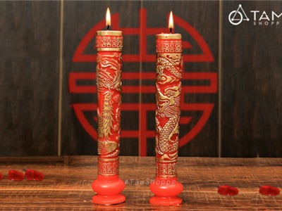 Set 02 cây đèn cầy đám cưới long phụng