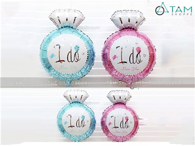 Set 02 bong bóng kiếng nhẫn cưới kim cương I DO BBK-NHAN-01