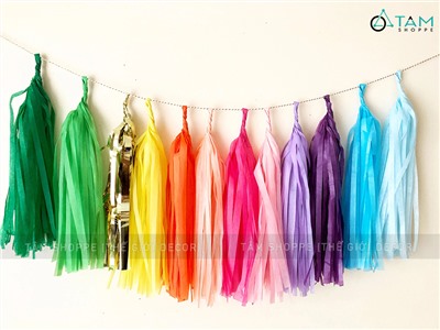 Set 05 chùm tua rua giấy decor tiệc DTR-TUARUA-01