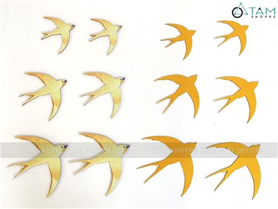 Bầy chim én dán tường trang trí Tết [Bầy 06 con - Tặng keo] TCV-CHIM-03
