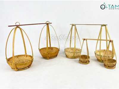 Bộ quang gánh tre nhỏ để bàn trang trí MTL-QG-01