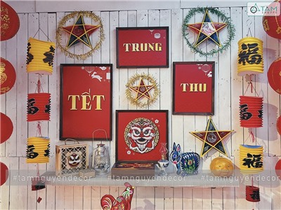 Tranh treo tường Tết Trung Thu đầu lân Formex 5ly (tặng băng keo 2 mặt) TRANH-FORM-00