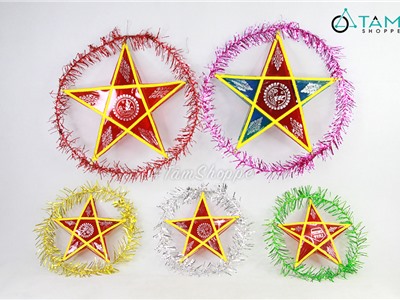 Lồng đèn ông sao truyền thống cỡ trung 35-45cm LDEN-KIENG-01