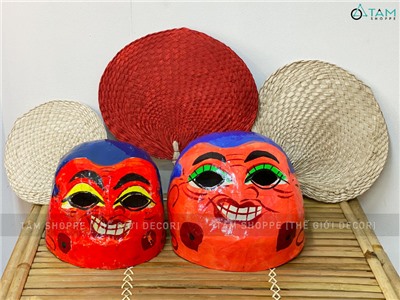 Mặt nạ ông địa giấy bồi thủ công 2 size MATNA-93