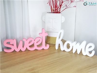 Chữ gỗ Sweet - Home nét thường cao 15cm CHU-GO-05
