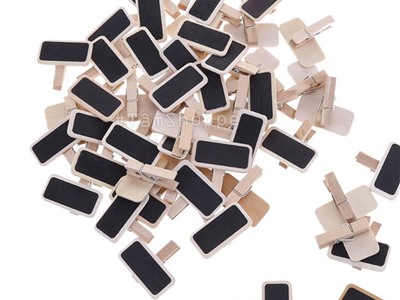 Kẹp note bảng đen viết phấn mini [kẹp gỗ - dễ viết] BANGDEN-10