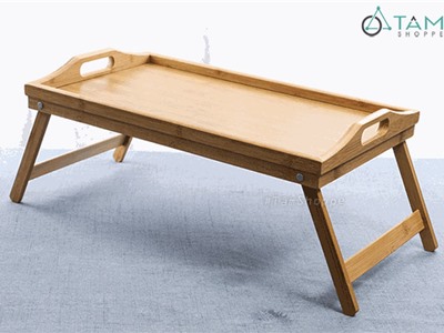 Khay gỗ bàn trà chân gấp gọn ngồi bệt gỗ tre cao cấp W-BAN-01