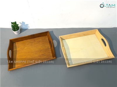 Khay gỗ hình thang quai sóng DDNB-KHAY-01
