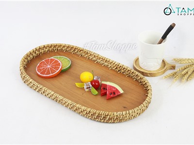  Khay mây hình oval dài DDNB-KHAY-02