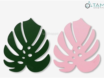 Lá Monstera trầu bà lá xẻ bằng gỗ trang trí W-CLG-01