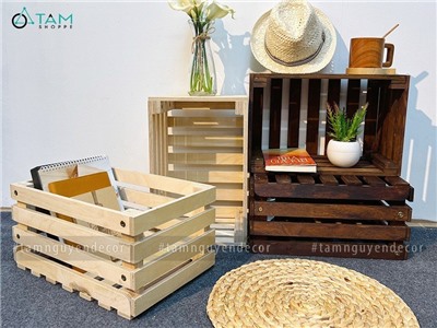  Thùng gỗ pallet đựng đồ đa năng lắp ráp DDNB-THUNG-01