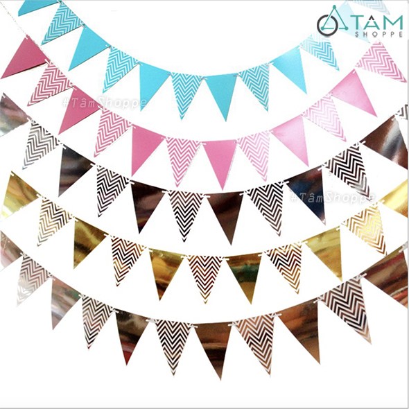 dây cờ tam giác trang trí ép kim dây cờ tam giác trang trí ép kim