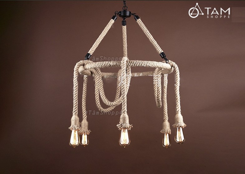 đèn thả trần dây thừng trang trí đèn thả trần dây thừng trang trí