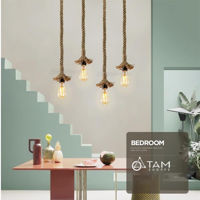 Đèn thả trần dây thừng trang trí Đèn thả trần dây thừng trang trí