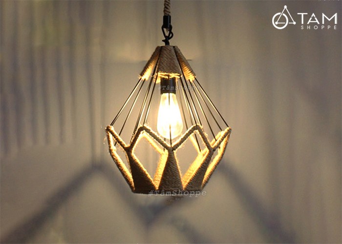 Đèn thả trần dây thừng trang trí Đèn thả trần dây thừng trang trí