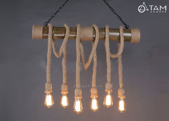 Đèn thả trần dây thừng trang trí Đèn thả trần dây thừng trang trí