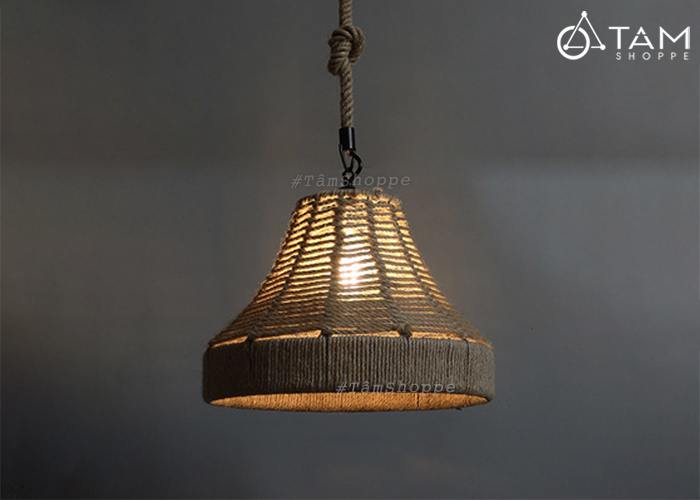 đèn thả trần dây thừng khung sắt trang trí đèn thả trần dây thừng khung sắt trang trí