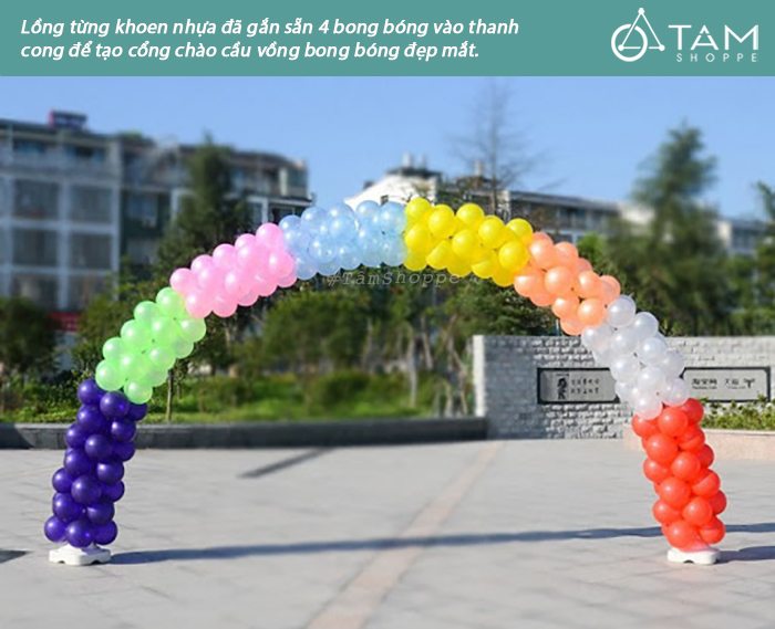 Khoen nhựa gắn 4 bong bóng trang trí Khoen nhựa gắn 4 bong bóng trang trí