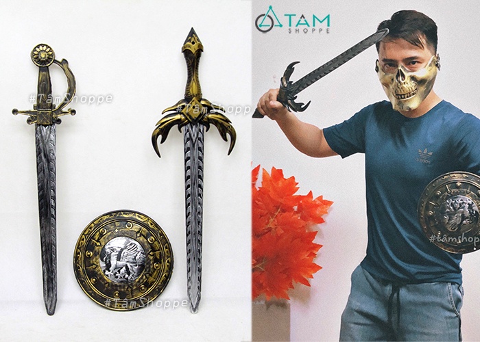 set-03-mon-vu-khi-chien-binh-kiem-nhua-tam-khieng-vintage set-03-mon-vu-khi-chien-binh-kiem-nhua-tam-khieng-vintage
